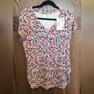 Latched Mama Retro Floral Boyfriend NURSING Tee
